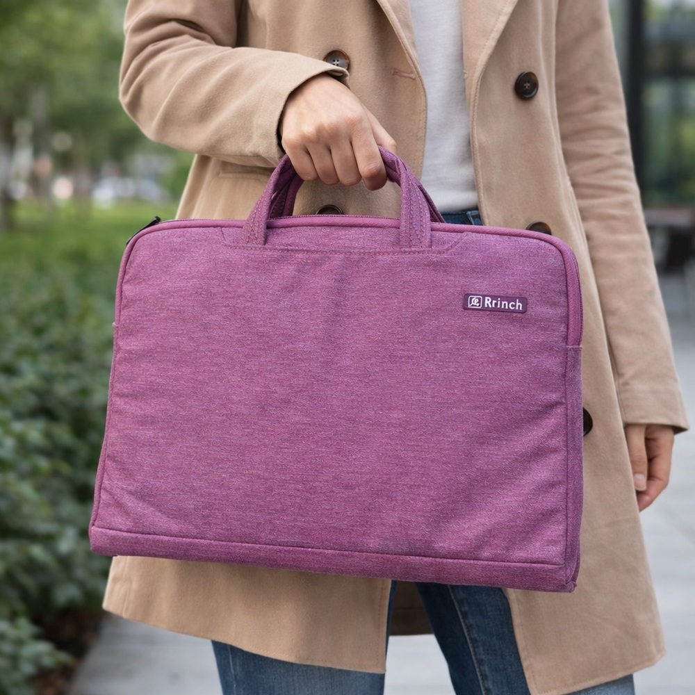 Brinch Pink Purple Laptop Bag Briefcase